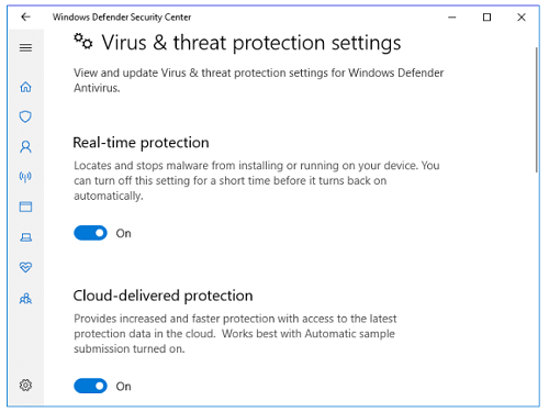 روش چهارم: حذف Virus with Virus & threat Protection در Windows Defender