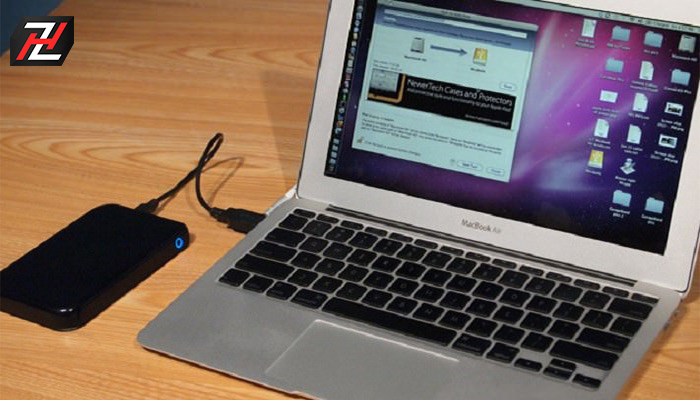 Connect an external hard drive to the Macbook Pro