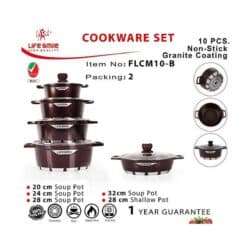 سرویس قابلمه گرانیتی 10 پارچه لایف اسمایل مدل FLCM10