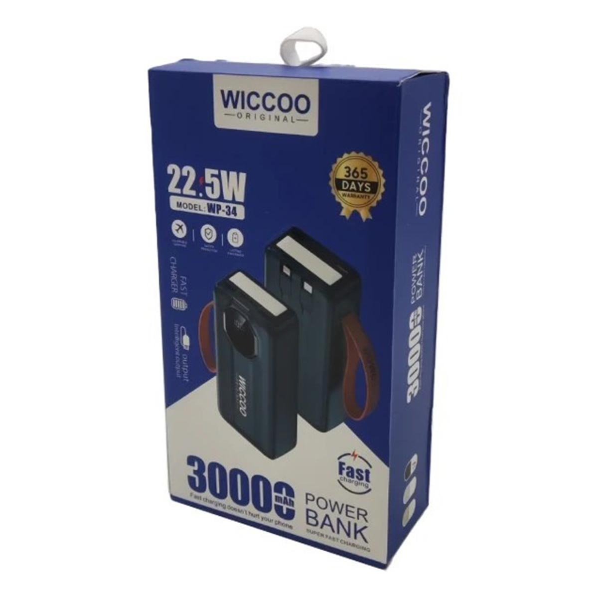 پاوربانک سیمی 30 وات ویکو مدل wp-34 ظرفیت 30000 میلیآمپرساعت 1 پاور بانک 22.5 وات ویکو مدل WP34 ظرفیت 30000 میلی آمپر ساعت